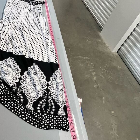 M.K.M Designs Maxi Dress Sleeveless Black White Patterned Casual Rockabilly Sm - Picture 6 of 8